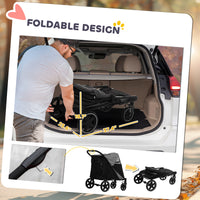 Dog Stroller For Large Medium Small Dogs Up To 66 Lbs. 23.5" In Body Length, One-Click Foldable Pet Cat Stroller With St