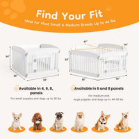 Dog Playpen Safe & Secure Indoor-Outdoor Pet Fence -Folding & Portable Ideal For Small To Medium Dogs - Easy To Clean