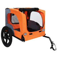 Utdoor Heavy Duty Collapsible Pet Bike Trailer With 16-Inch All Terrain Wheels & Universal Hitch Foldable Dog Cargo Carr