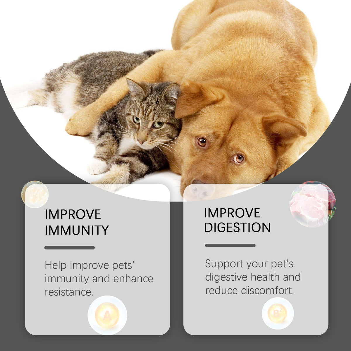 Pet Probiotic Chewable Tablets For Dogs & Cats Digestive Health Support, Immune Booster With Vitamin B2 & Yeast Selenium