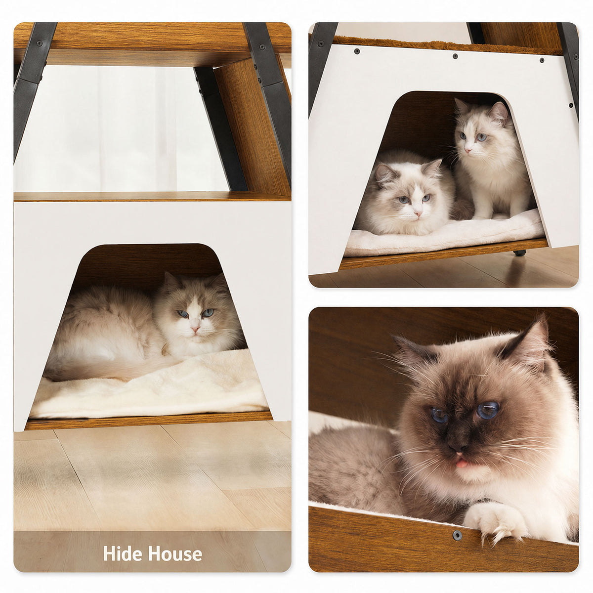 73in Modern Cat Tower For Indoor Cats - Multi-Level Cat Tree With Scratching Posts, Caves, Large Perch & Removable Pads 
