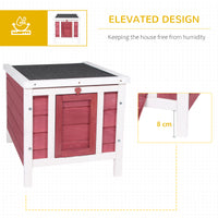 Small Wooden Rabbit Hutch Bunny Cage Guinea Pig Cage Duck House Dog House with Openable & Waterproof Roof, for Rabbits, 