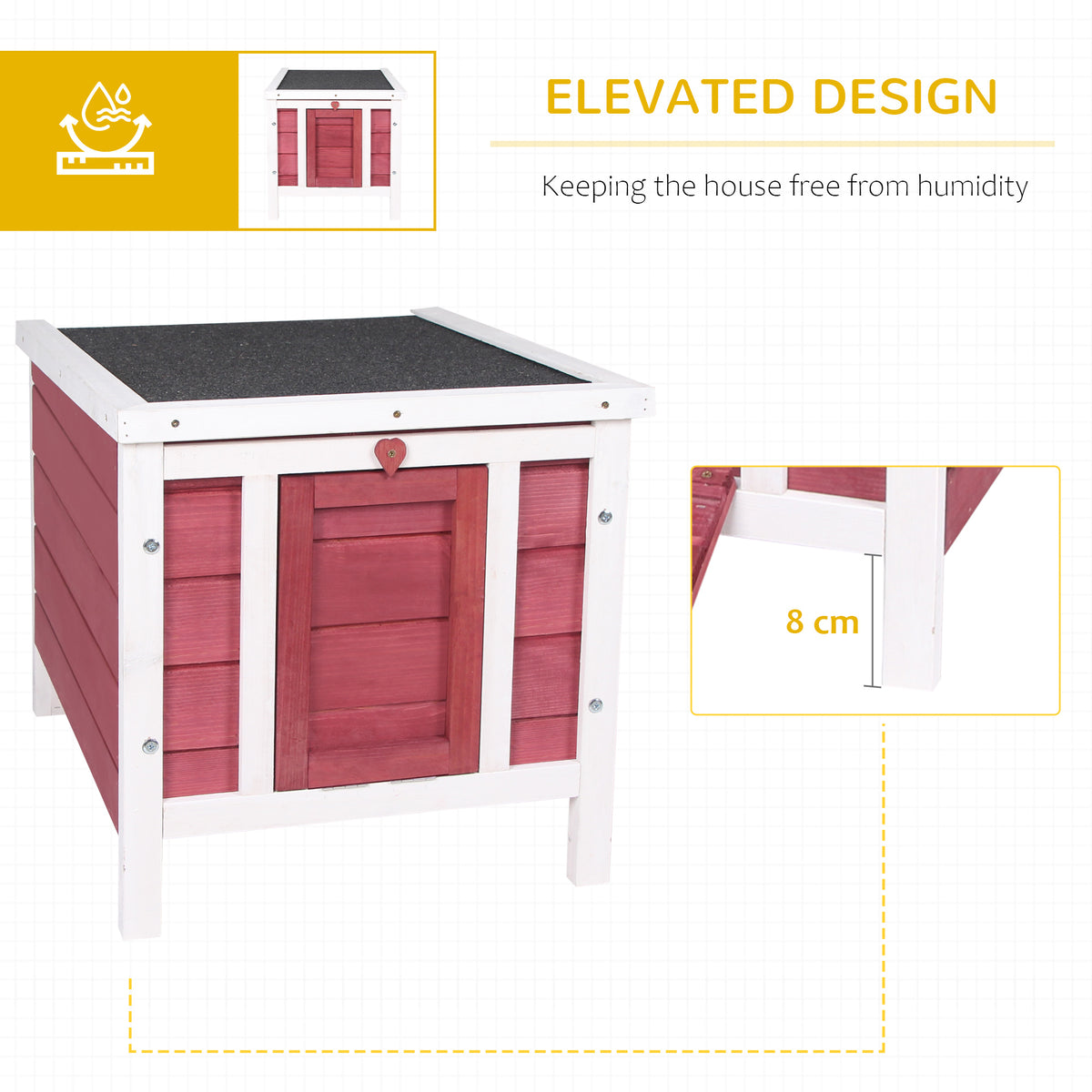 Small Wooden Rabbit Hutch Bunny Cage Guinea Pig Cage Duck House Dog House with Openable & Waterproof Roof, for Rabbits, 
