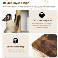 Double Cat Litter Box Enclouse,Cat Litter Box Enclosure For 2 Cats, Cat Litter Cabinet, Double Litter Box Enclosure With