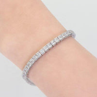 Tennis Bracelet. Square Cubic Zirconia 14K Gold. 635TBH4QK