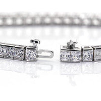 Tennis Bracelet. Square Cubic Zirconia 14K Gold. 635TBH4QK