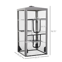 79" Cat Cage, Large Outdoor Kitten House, Indoor Cage Pet Kennel Playpen with 3 Platforms Door 4 Sandbags - Grey