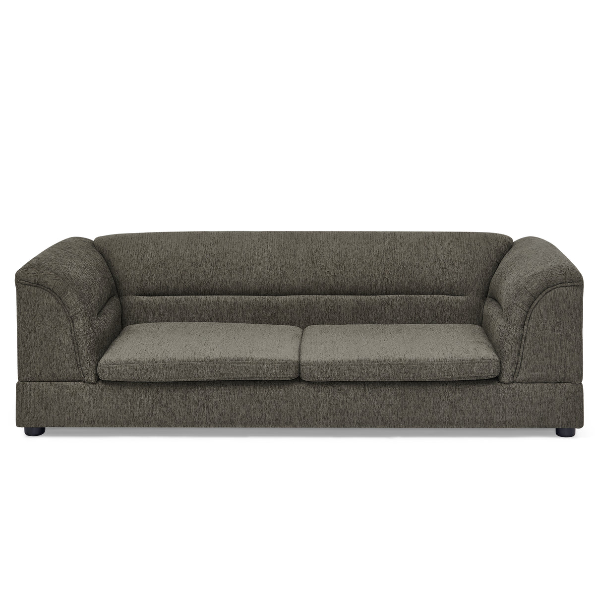 Oversized Pet Sofa, Curved Armrest Rectangular Dog Sofa, Linen Fabric Comfort Pet Couch for Large & Oversized Dogs-Dark 