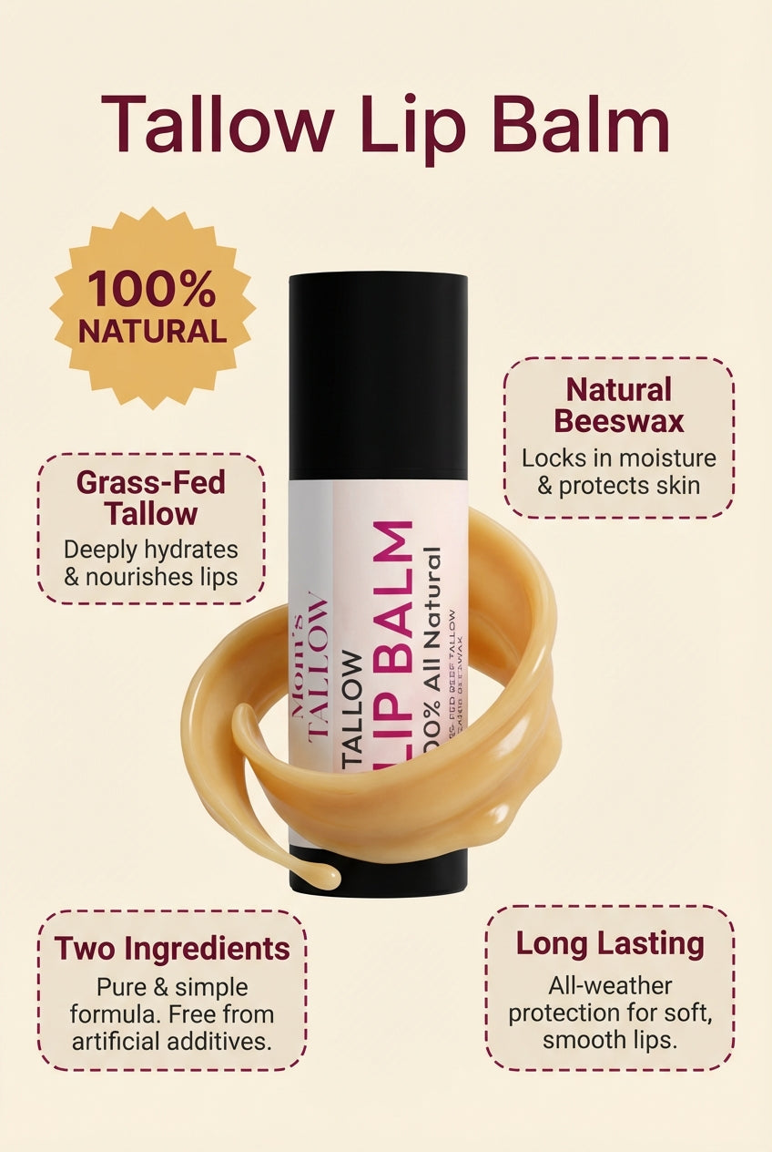 Tallow Lip Balm (Long lasting) - BIG FRENCHIES