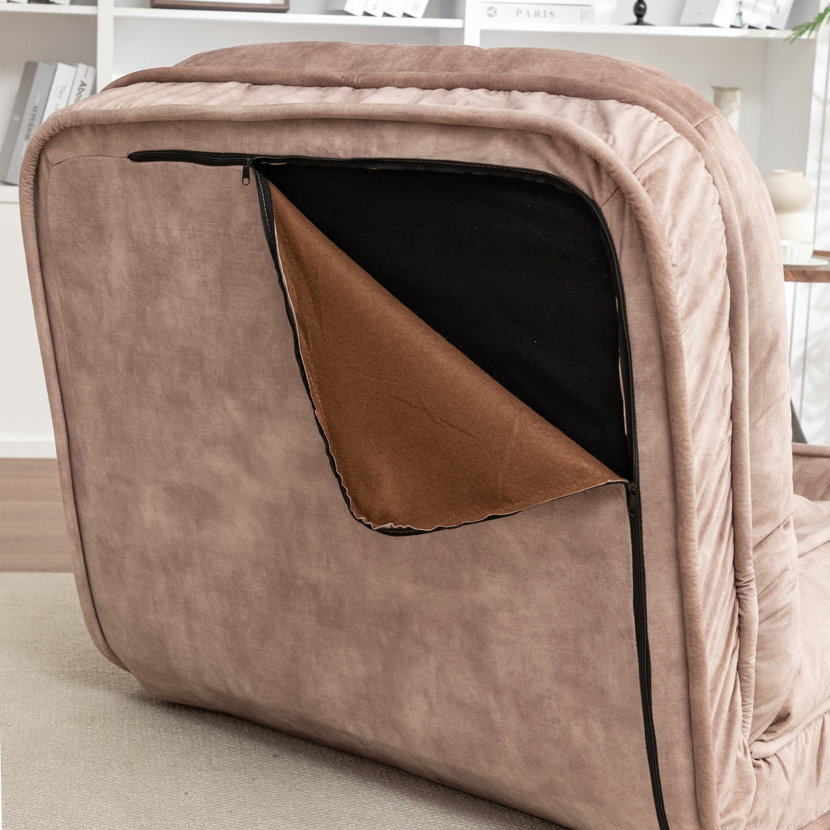 Upholstered Human Dog Bed for Adult & Pets,with 5 Adjustable Position &Massage Pillow, Bean Bag floor sofa with 2 Soft P