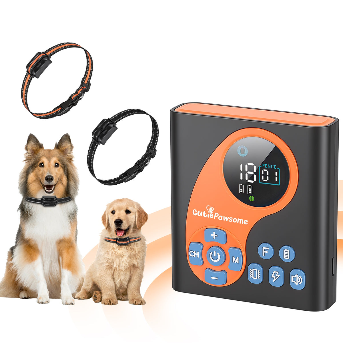 2 In 1 Wireless Dog Fence System With Training Collar Invisible Dog Fence IP68 Waterproof With 722FT Adjustable Range Be