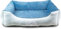 Upgrade your furry friend's comfort with our Medium Orthopedic Rectangle Bolster Pet Bed in Blue! 🐾💙 Perfect for restful naps and support! - BIG FRENCHIES
