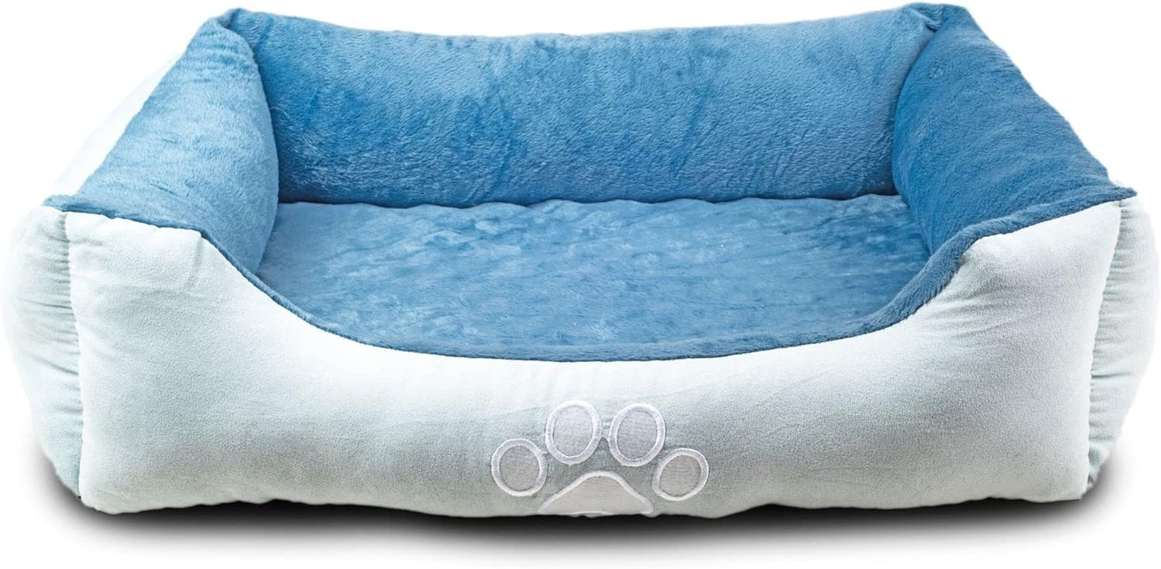 Upgrade your furry friend's comfort with our Medium Orthopedic Rectangle Bolster Pet Bed in Blue! 🐾💙 Perfect for restful naps and support! - BIG FRENCHIES