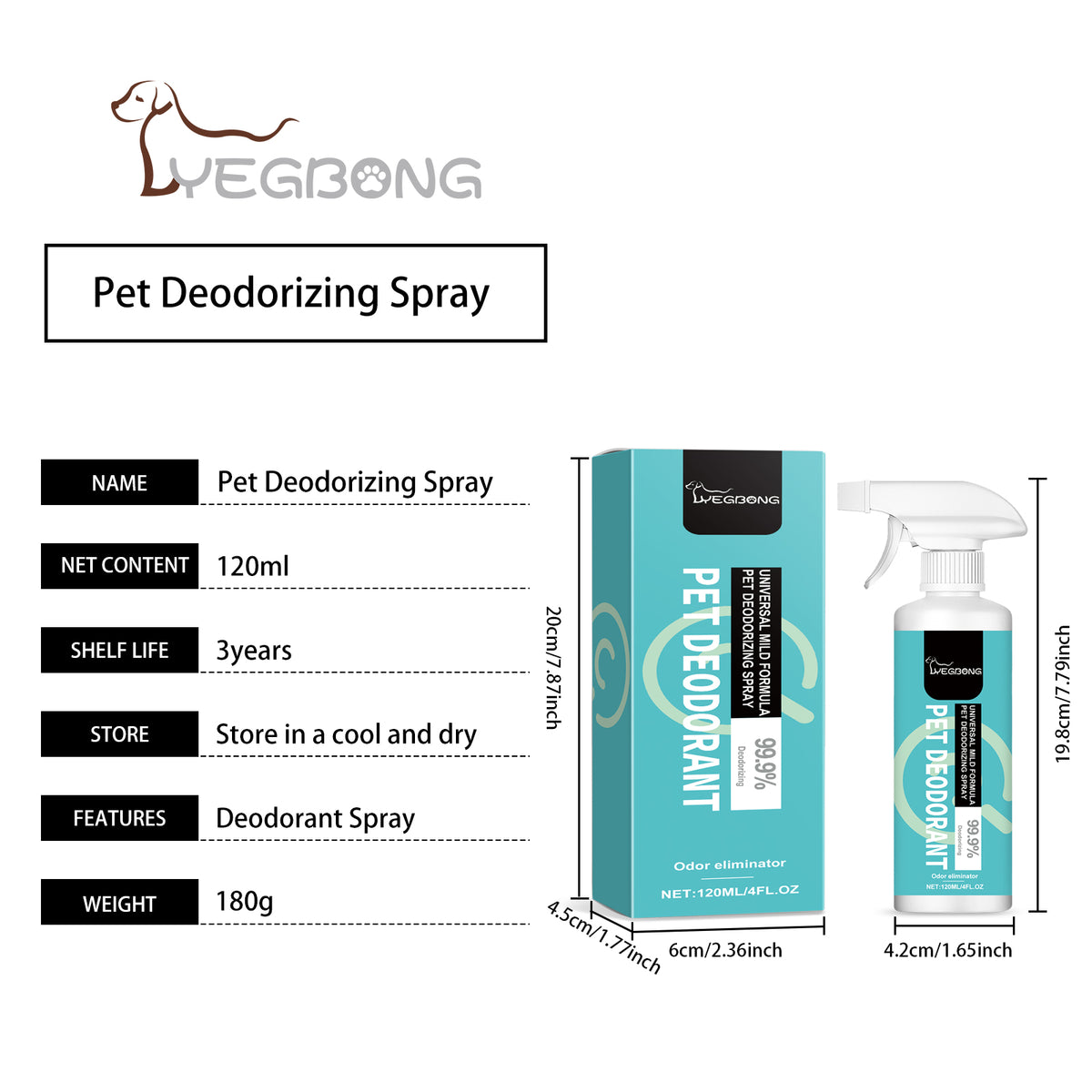 Pet Deodorant Spray, Gentle Pet Odor Eliminator For Dogs & Cats, Instantly Remove Bad Smell For Pet Bedding, Carpet & Ho