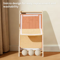 Only Self Pickup---L Rattan Cat Scratching Post With Ball Attachment