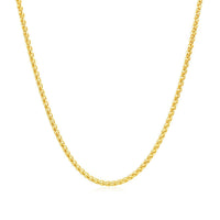14k Yellow Gold Round Wheat Chain 1.5mm