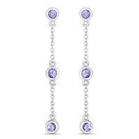 0.60 Carat Genuine Tanzanite .925 Sterling Silver Earrings