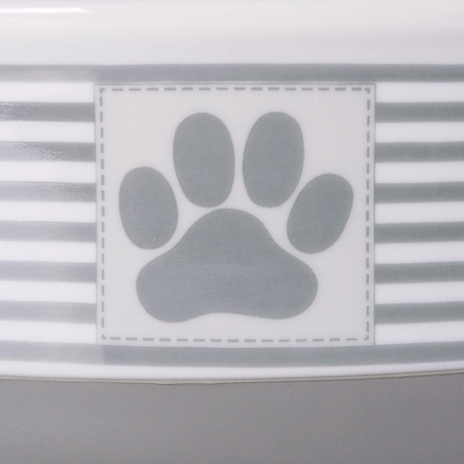 Paw & Patch Ceramic Pet Collection, Medium Set, 6X2", Gray, 2 Piece - BIG FRENCHIES