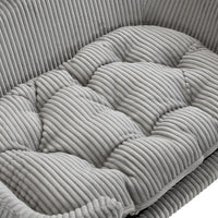 Elevated Dog Bed Frame for Small Dog, Corduroy Pet Couch Bed with Rubber Wood Legs and Supportive Foam, Grey, Easy Assem