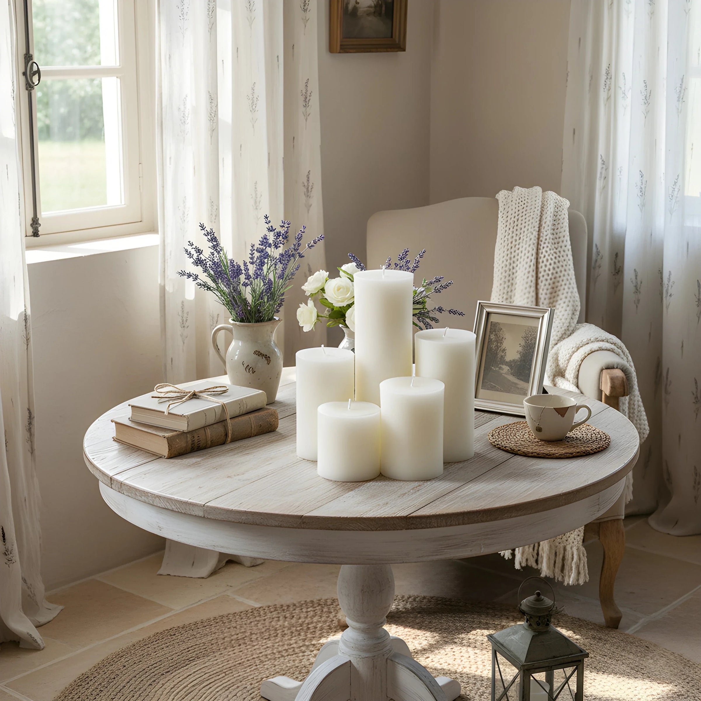 3 Inch White Beeswax Pillar Candles - BIG FRENCHIES