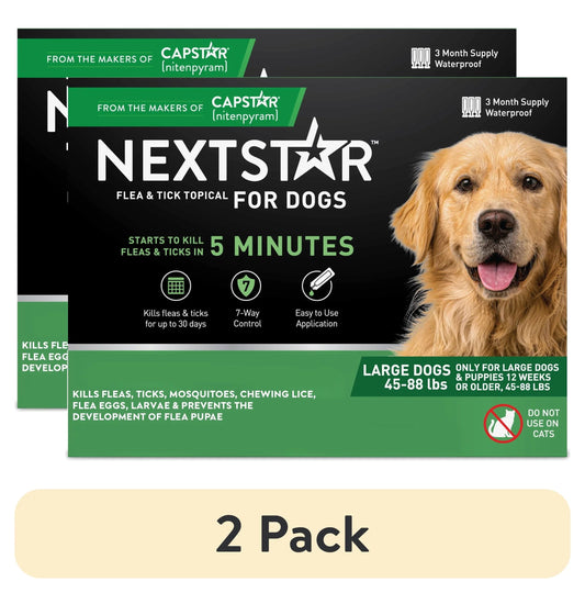 Protect Your Dog from Fleas & Ticks with NEXTSTAR: Fast-Acting 3-Month Supply for Dogs 45-88 Lbs - BIG FRENCHIES