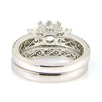 Natural 1.05ct Engagement Ring Set 18KT White Gold