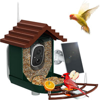 NAVFS Smart Bird Feeder Camera with Solar Panel, 2K Video & AI Bird ID