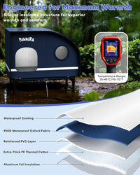 Heated Outdoor Cat House with Thermostatic Pad & Skylight