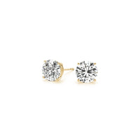 2 cttw Certified IGI Lab Grown Round Diamond Stud Earrings 14k Yellow Gold (G/VS2)