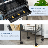 Bird Cage Starter Kit with Detachable Rolling Stand