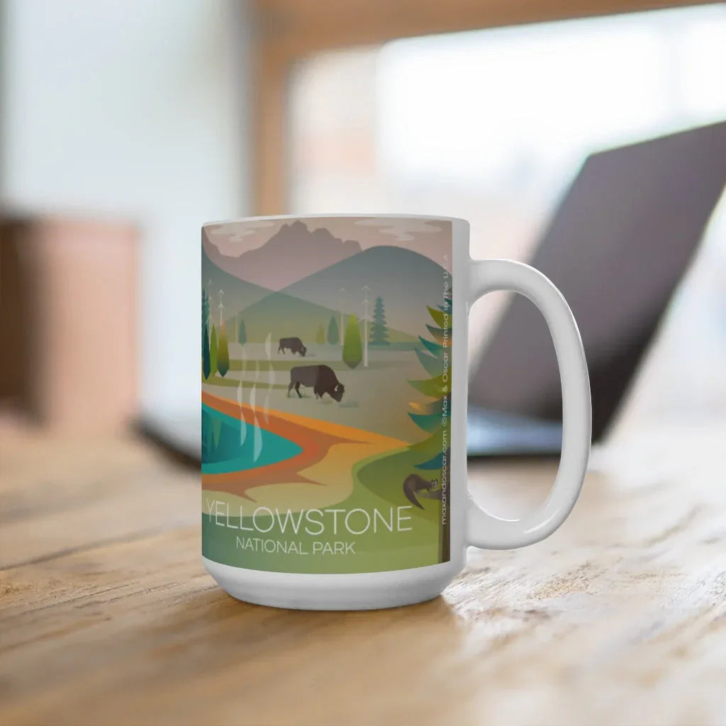 YELLOWSTONE NATIONAL PARK GRAND PRISMATIC 11 OZ OR 15 OZ CERAMIC MUG - BIG FRENCHIES