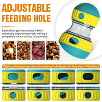 Dog Puzzle Toy, Adjustable Treat Dispensing Ball Food Dispenser Tough Slow Feeder Puppy Enrichment Training Toy Pet Inte
