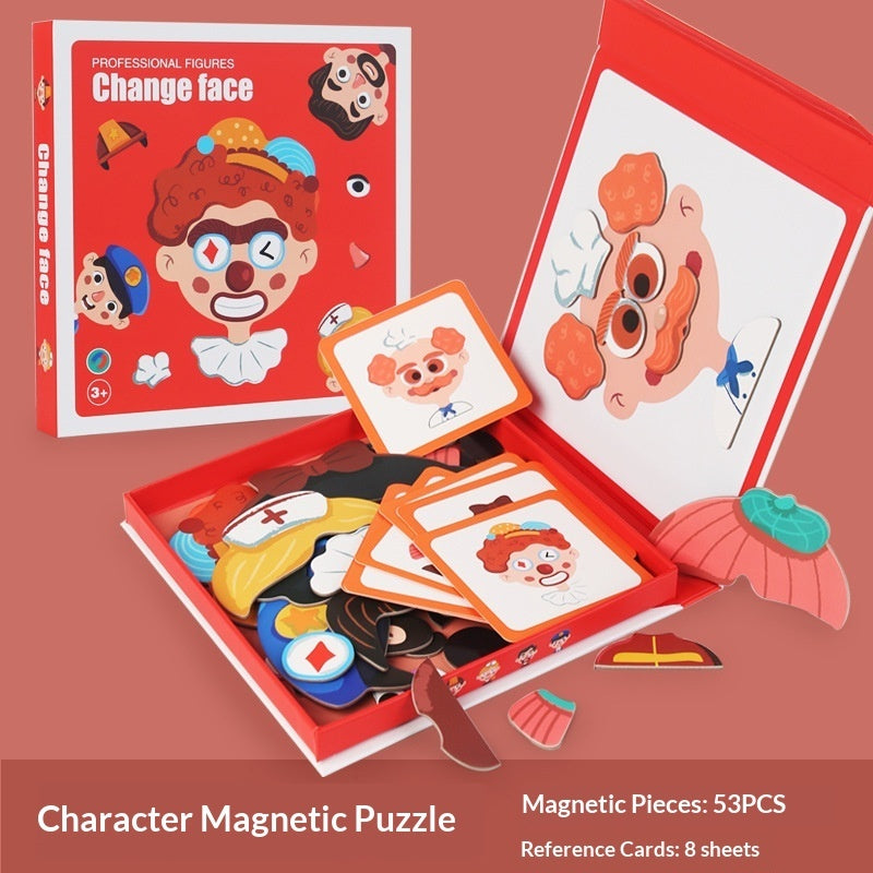 Magnetic Puzzle Featuring Characters In Various Professions And A Princess Dress-up Set