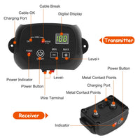 1Set Dog Fence System Pet Containment System With One Hundred Adjustable Levels IPX7 Waterproof Rechargeable Receiver Un
