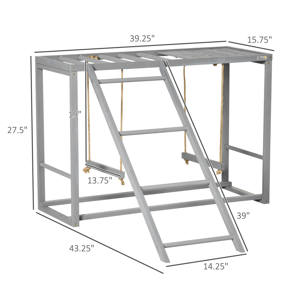 Chicken Activity Game With Swing Set For 3-4 Birds, Wooden Chicken Coop Accessory With Multiple Chicken Perches And Hen 