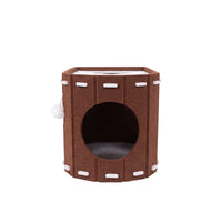 X-shaped Cat Bed - Dark Brown And Light Brown Colors