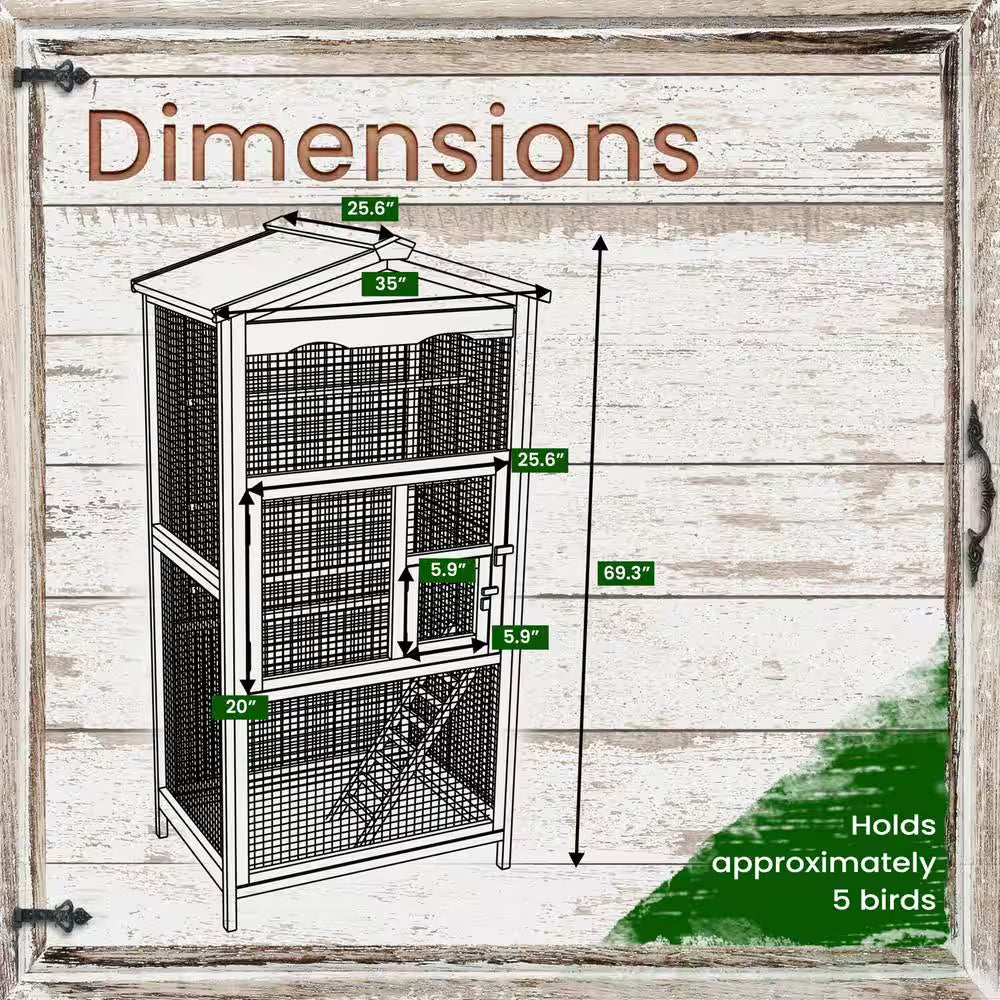 Outdoor Wooden Bird Cage - BIG FRENCHIES