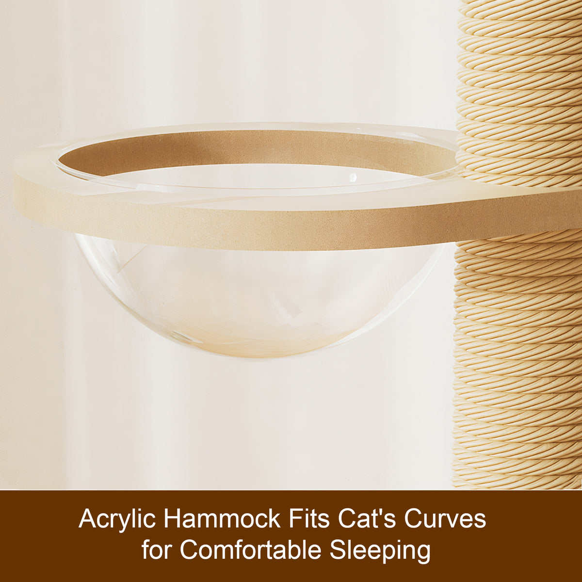 Floor to Ceiling Cat Tree, Cat Tower with Scratching Post, Adjustable Height(98-110 Inch), Large Wood Condo Cave Bed and
