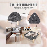 Portable Cat Tent Bed - Foldable Indoor Tent Bed For Cats & Small Dogs, Washable Cushion, Cozy Hideaway For Kittens & Ca
