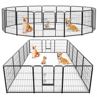 Dog Playpen Indoor Fence Height Metal Exercise Pen With Door Small Puppy Medium Large Dogs Animal Pet For Outdoor, Garde