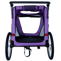2-in-1 Bike Trailer & Push Cart for Pets - Detachable Bike Hitch & Push Handle Included - Quick Release Wheel, Internal 
