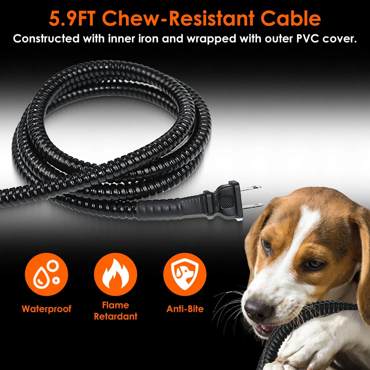 Heated Water Bowl for Dog Cat 74.4OZ Heating Water Dish IP67 Waterproof Thermal Water Bowl Heated Pet Bowl Dog Cat Water