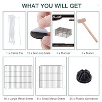 Small Animal Cage for Bunny, Guinea Pig, Chinchilla, Hedgehog, Portable Pet Enclosure with Door, 16 Panels