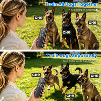 2-in-1 Dog Shock and Bark Collar Dog Training Collar with Remote 1/2/3 Collars(Options) Rechargeable IP68 Waterproof wit