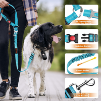 Removable Dog Seat Belt Harness For Car, 3 In 1 Pet Dog Car Seatbelt Leash, Retractable Restraint Secures To Vehicle Hea