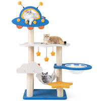 49 Inches Tall Cat Tree With UFO Top Perch Space Capsule And Sisal Scratching Posts