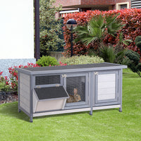 Wooden Rabbit Hutch Bunny Hutch Cage Guinea Pig with Waterproof Roof, No Leak Tray and Feeding Trough, for Rabbits, Chic