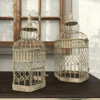 Cream Vintage Metal Birdcage - BIG FRENCHIES