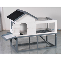 53-inch Double-tier Wooden Outdoor Indoor Waterproof Chicken Coop And Rabbit Hutch Complete With A Roof, Stairs And A Re