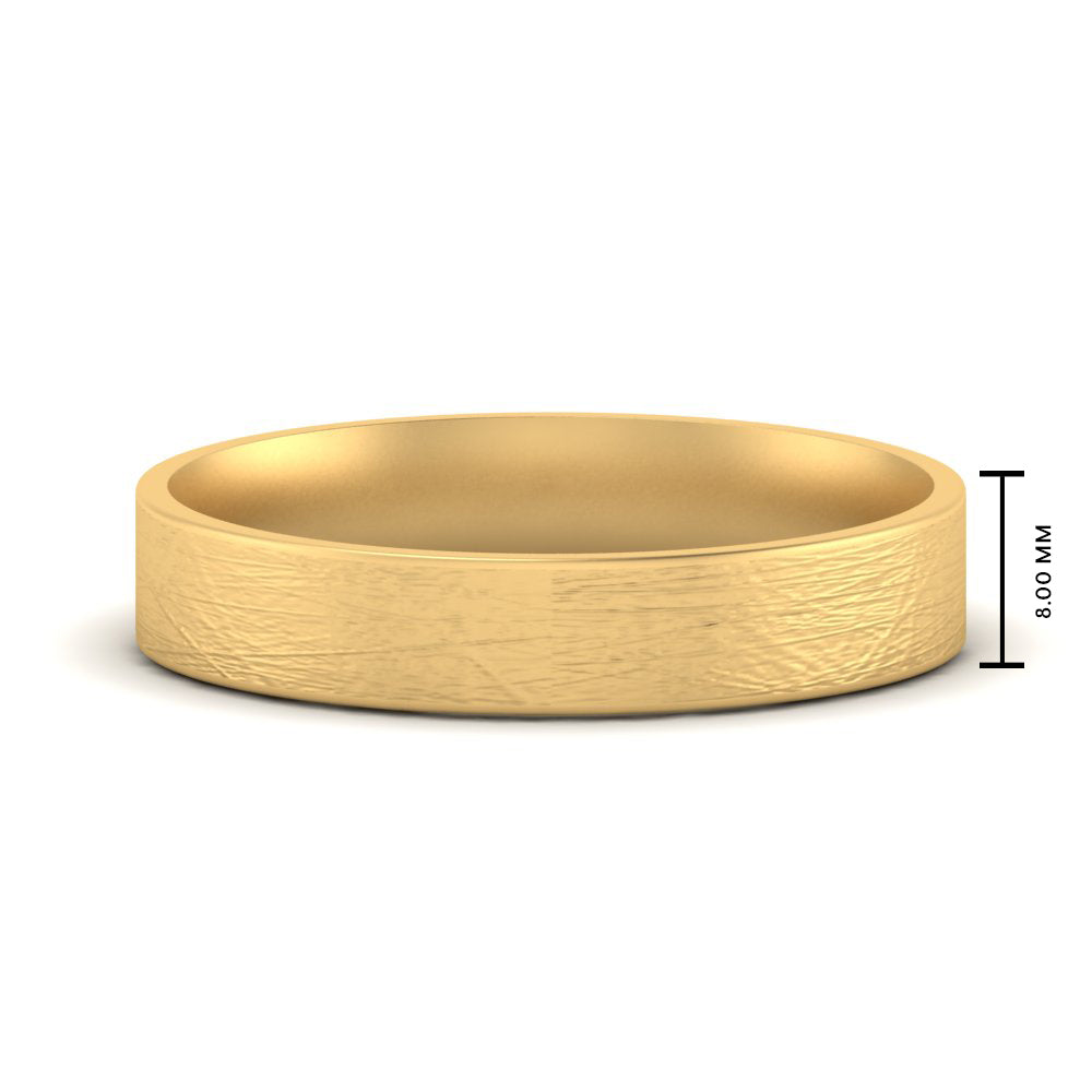 Ice Textured Mens 5mm Comfort Fit Wedding Band